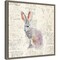 Into the Woods I no Border (Hare) by Emily Adams 16-in. W x 16-in. H. Canvas Wall Art Print Framed in Grey